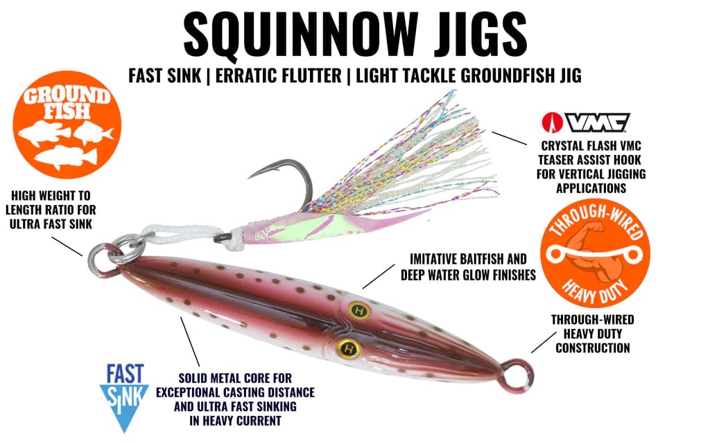 Hogy Squinnow Jigs 1.75oz 3in / Pink Squid