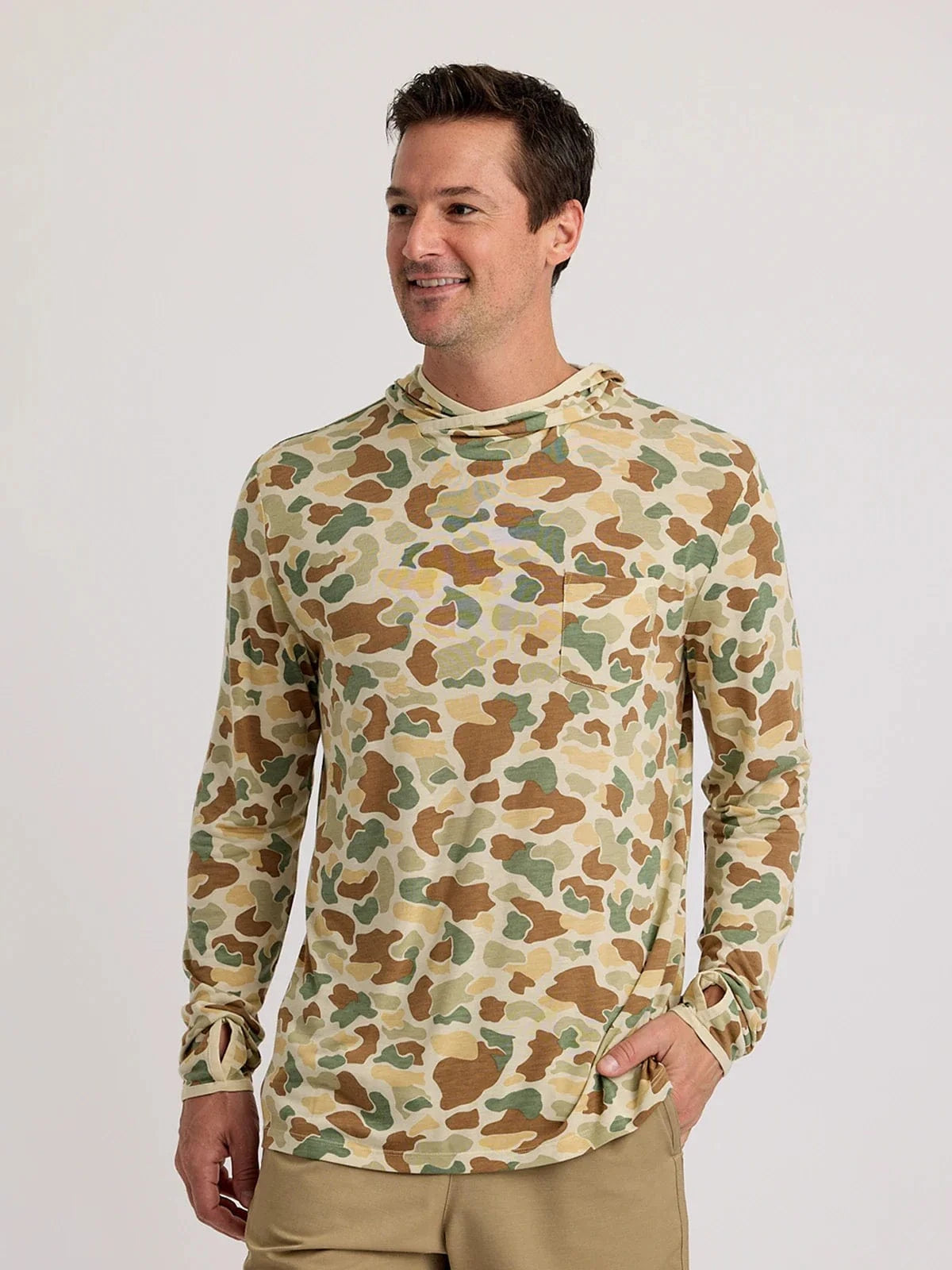 Free Fly Lightweight Bamboo Hoodie Vintage Camo / S