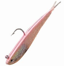 Tsunami Split Tail Minnow 4&quot; (1/2 oz) / Bubblegum/Clear w. Fleck