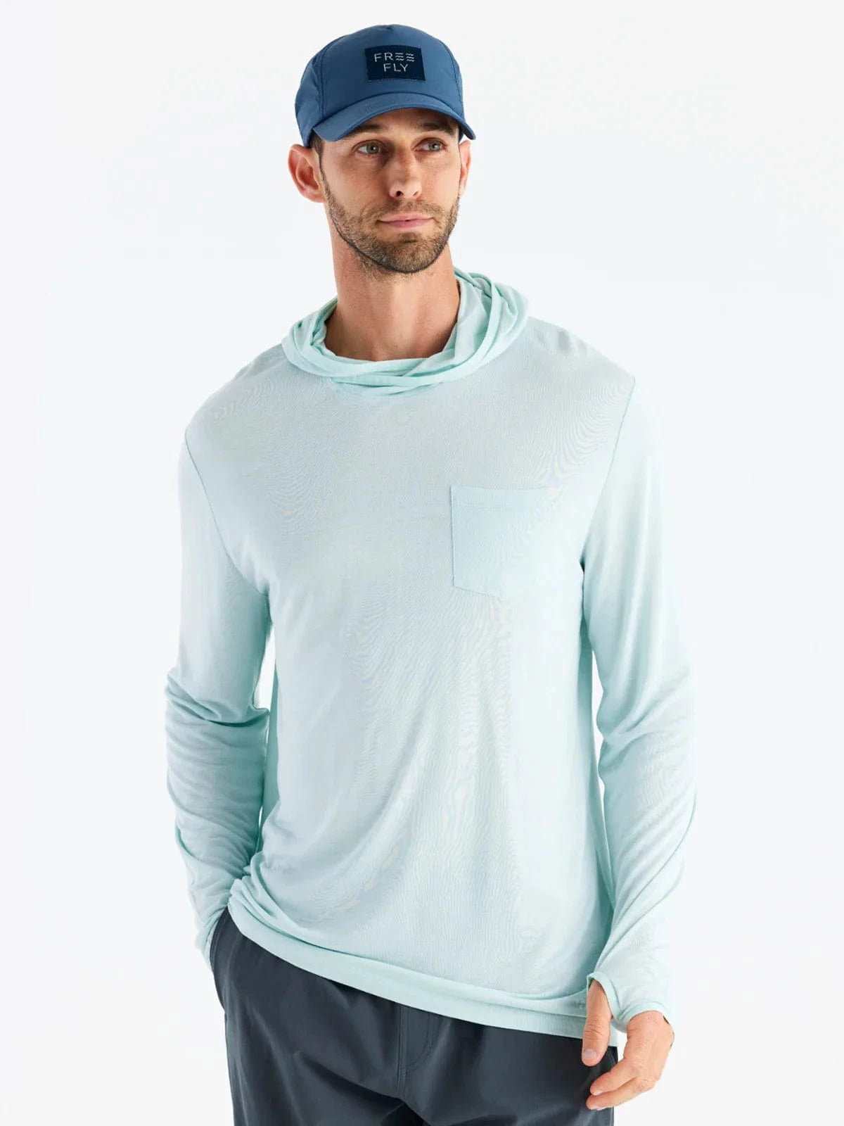 Free Fly Lightweight Bamboo Hoodie Glacier / S