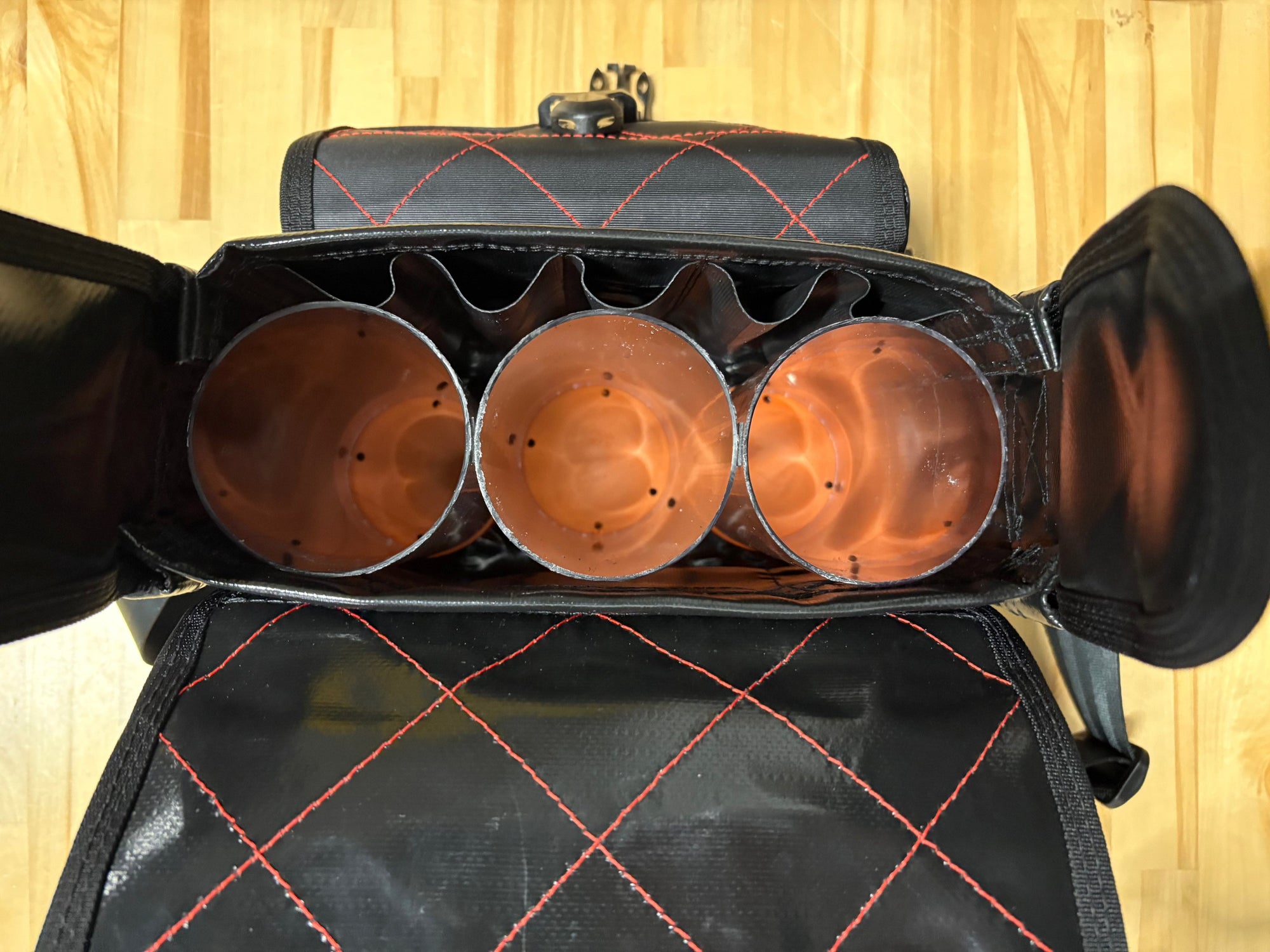 Ebbpoint 3 Tube Surf Bag Black/Red Stitching