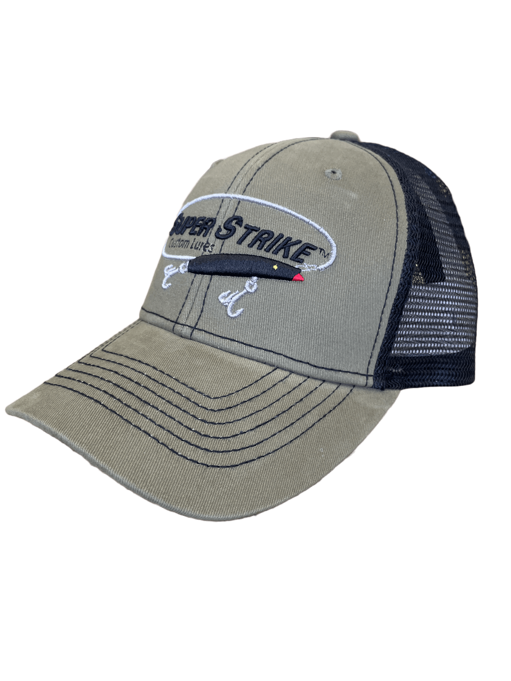 Super Strike Hats Olive/Black Trucker