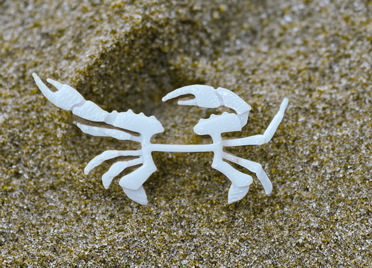 Flats Craft Split Crab White / Small