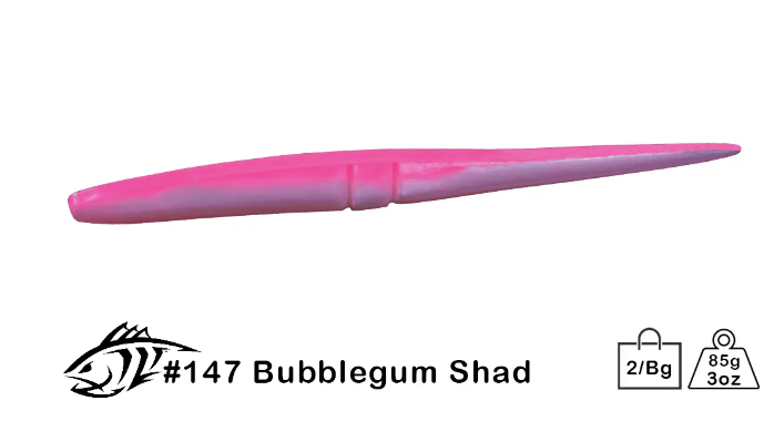 Lunker City Slug-Go 12&quot; - 2pk / Bubblegum Shad