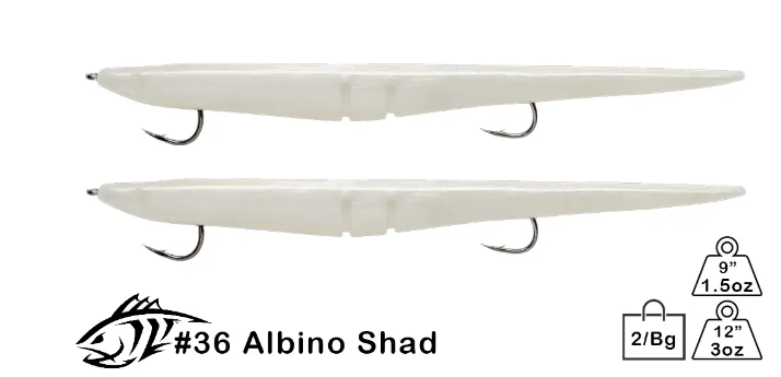 Rigged Slug-Go 9in / Albino Shad