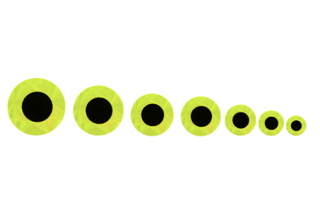 Flat Stick On Eyes Chartreuse / 3mm
