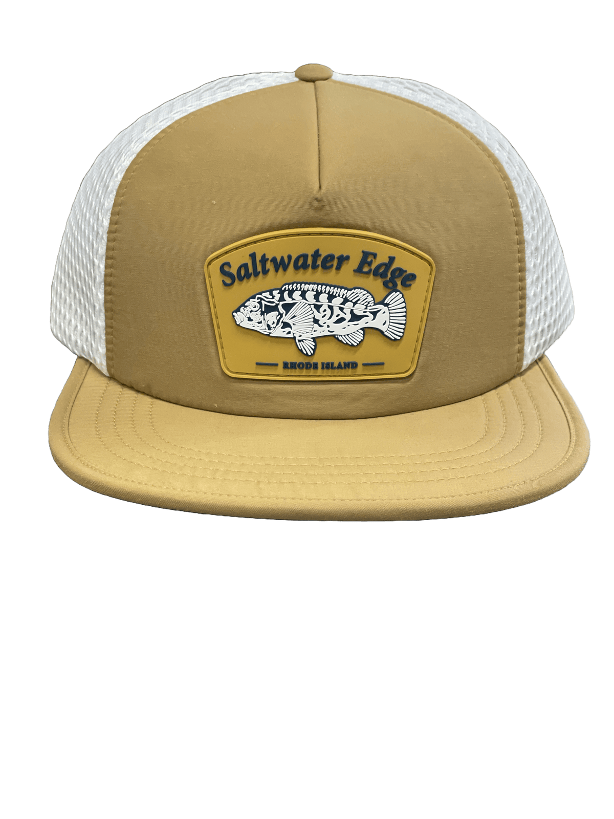 Saltwater Edge Tog Patch Hat Tan Soft Mesh - Strap Back
