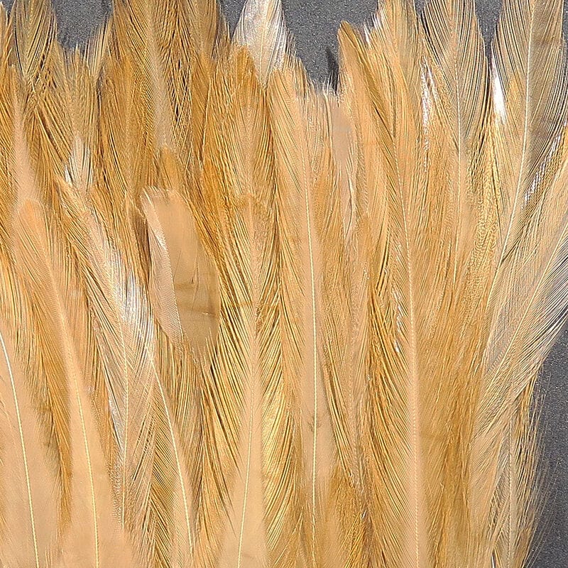 Dyed over White Strung Chinese Saddle Hackle 1/4 oz / Tan