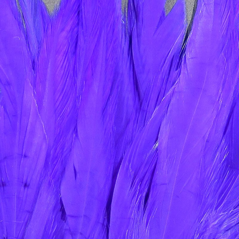 Dyed over White Strung Chinese Saddle Hackle 1/4 oz / Bright Purple