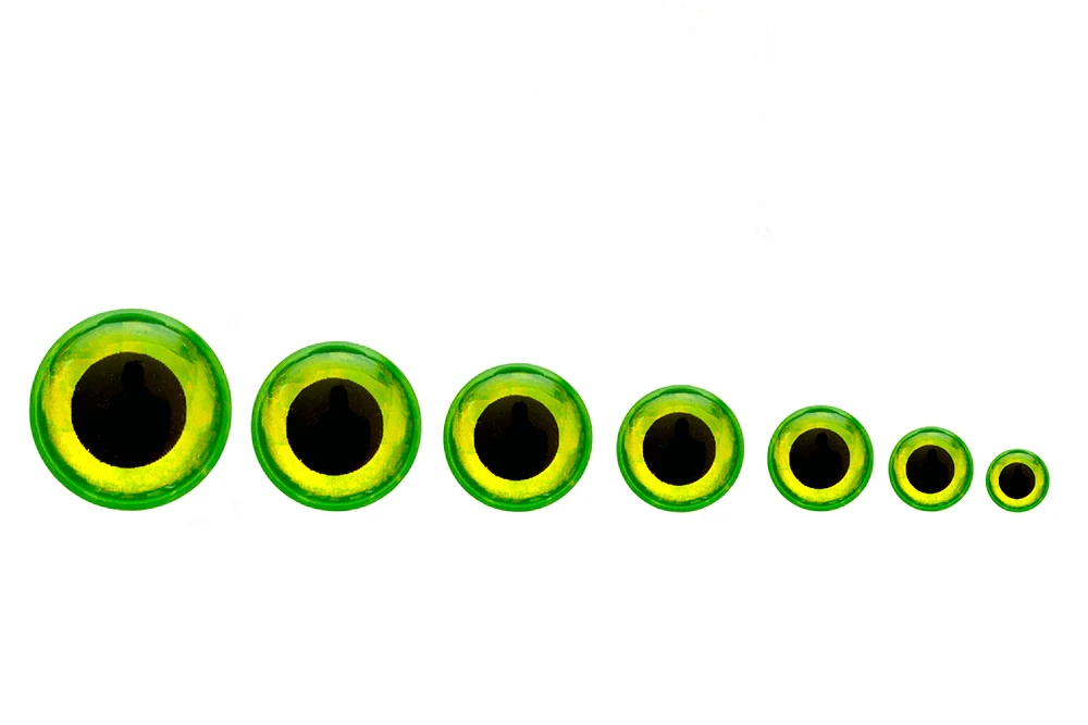 3-D Epoxy Eyes Chartreuse / 3mm