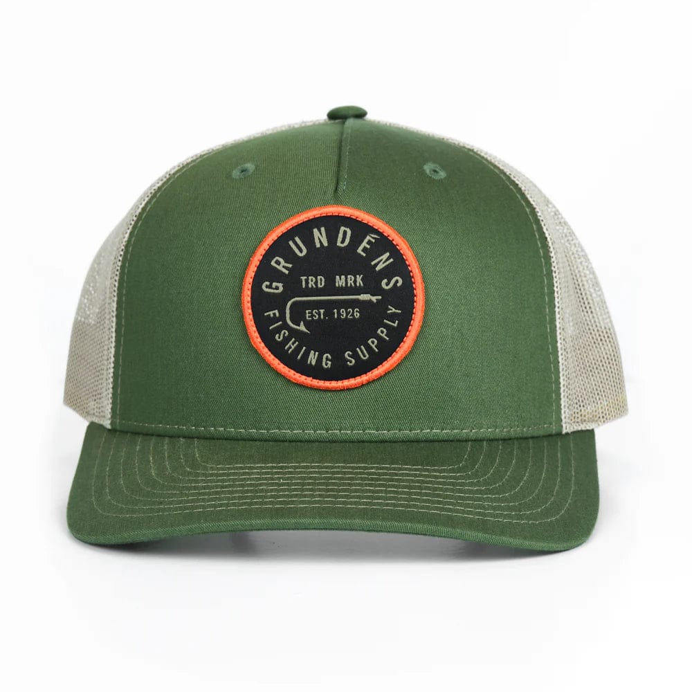 Grundens Always Fishing Trucker Hat Hook Trucker / Army Olive / Tan