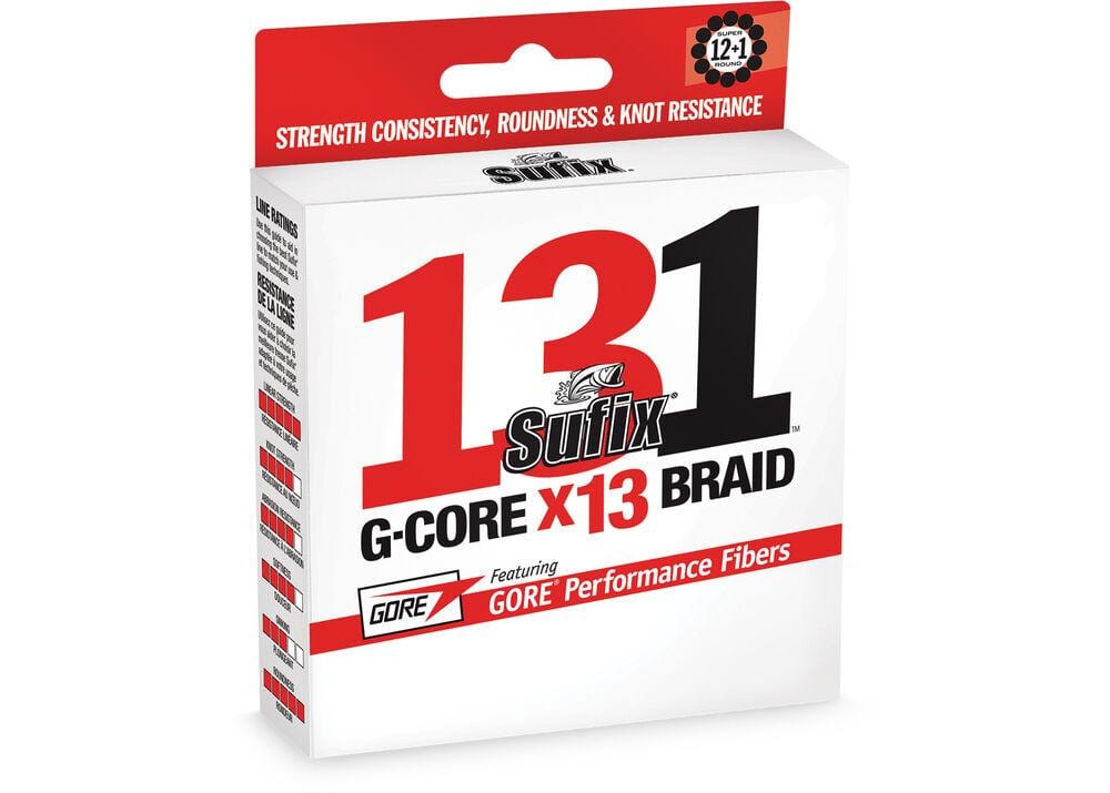 Sufix 131 G-Core Braided Line 10lb - 150yd / Low Vis Green - 150yd