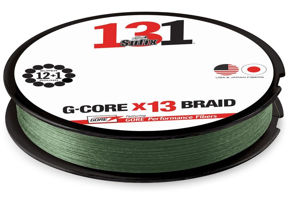 Sufix 131 G-Core Braided Line 10lb - 150yd / Low Vis Green - 150yd