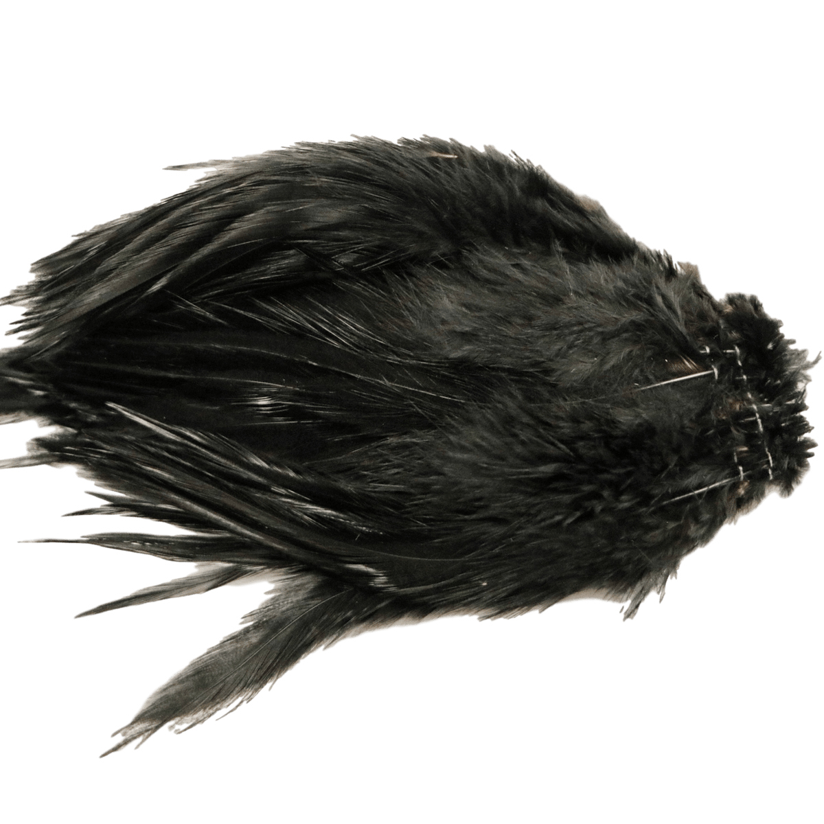 Dyed over White Strung Chinese Saddle Hackle 1/4 oz / Black