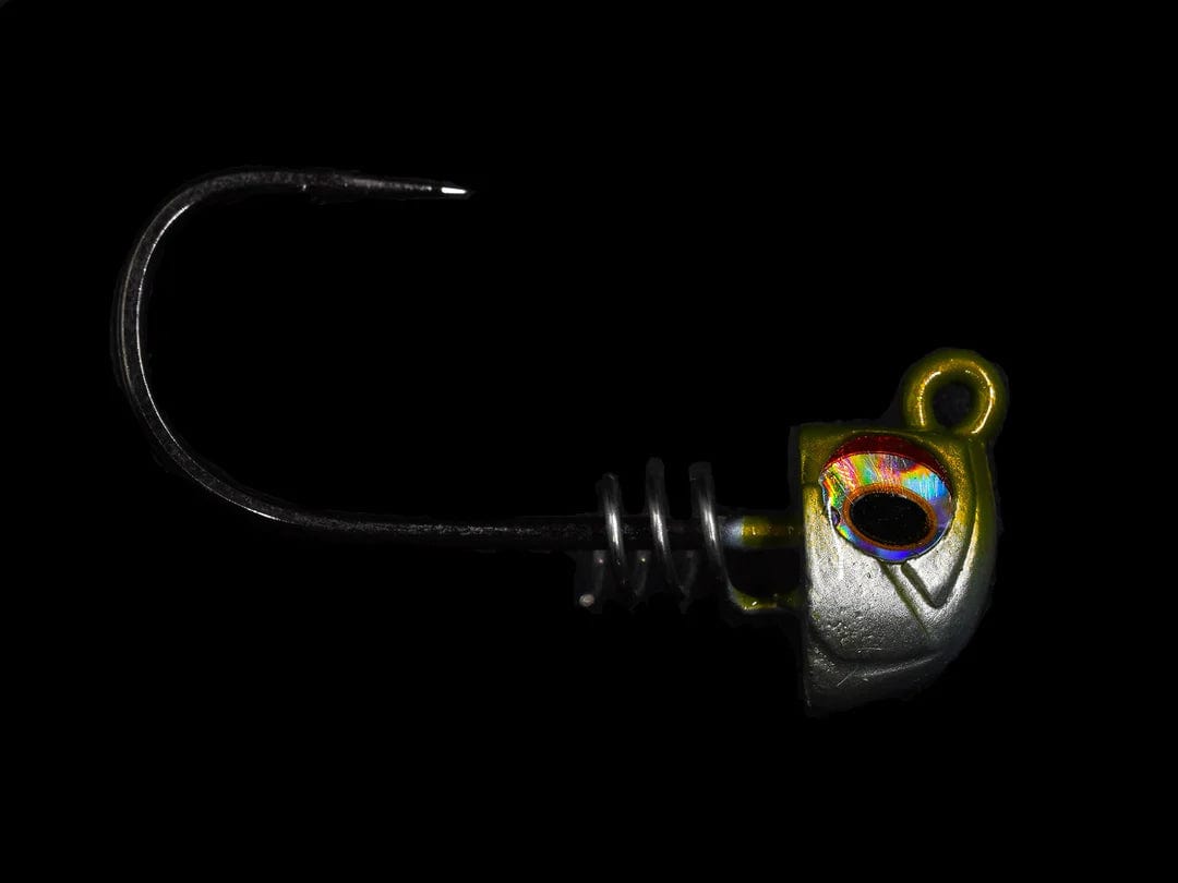 No Live Bait Needed (NLBN) Screwlock Jigheads for 3&quot; Bait Green Back / 1/4oz - 3pk