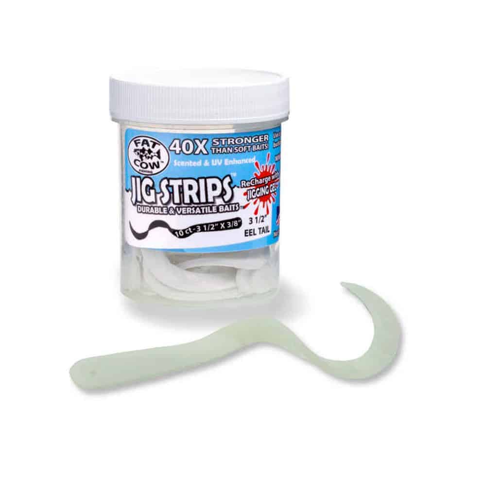 Fat Cow Eel Tail Jig Strips 3.5&quot; / Glow