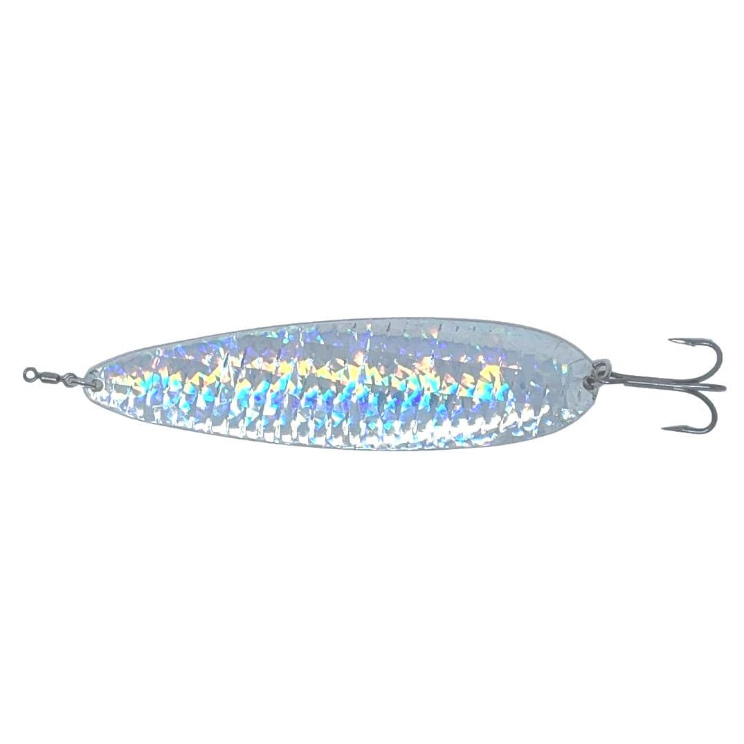 Ben Parker Magnum Flutter Spoons - Saltwater Grade 8&quot; - 3.5oz / Shattered Glass Silver