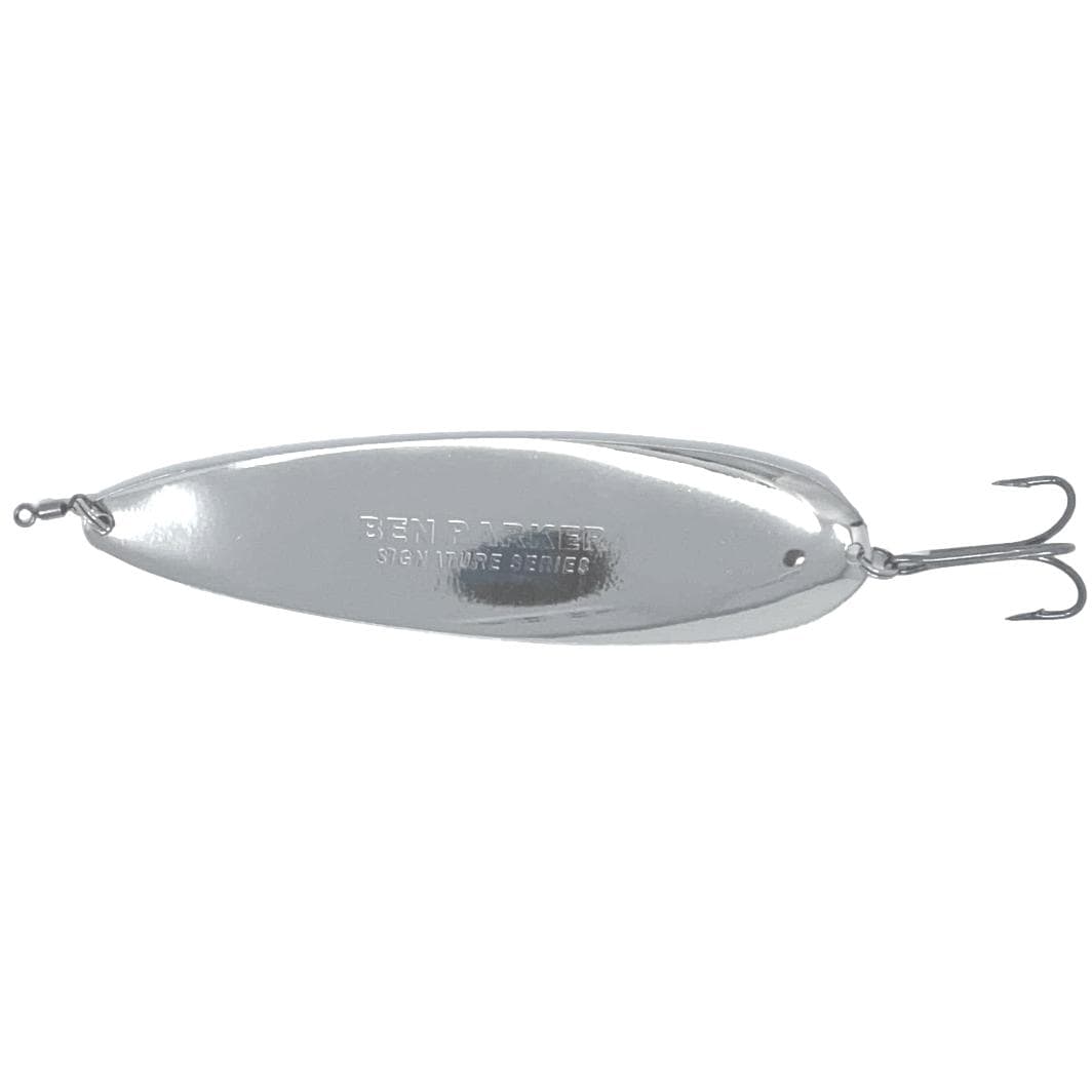 Ben Parker Magnum Flutter Spoons - Saltwater Grade 8&quot; - 3.5oz / Silver Chrome