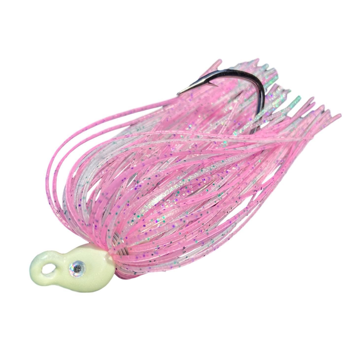 Backwater Custom Baits Poison Tail Jigs (1/4oz Teasers) Chartreuse/White