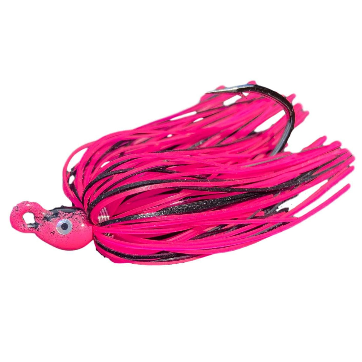 Backwater Custom Baits Poison Tail Jigs (1/4oz Teasers) Black/Pink