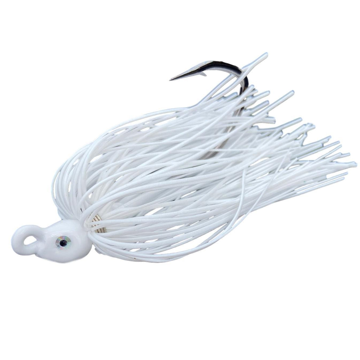 Backwater Custom Baits Poison Tail Jigs (1/4oz Teasers) White