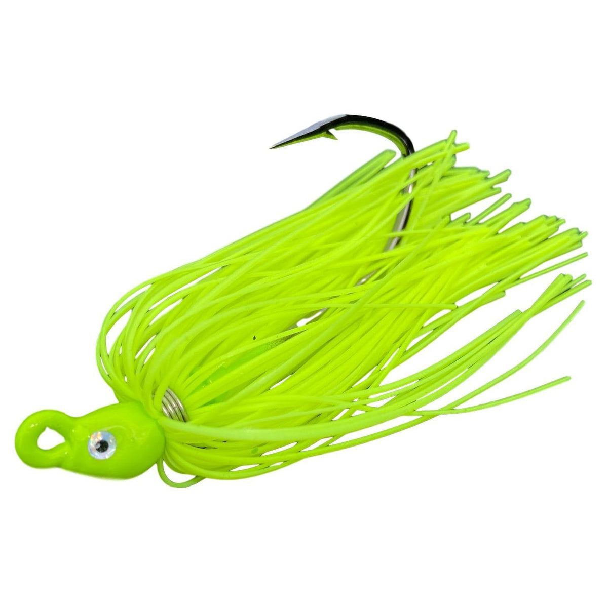 Backwater Custom Baits Poison Tail Jigs (1/4oz Teasers) Chartreuse
