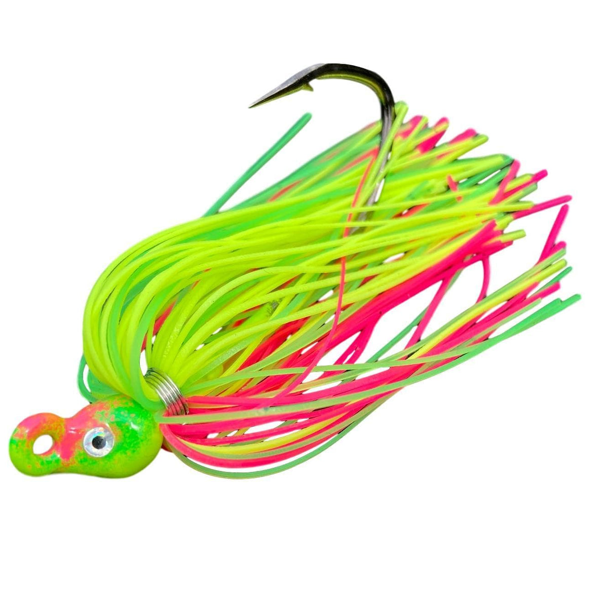 Backwater Custom Baits Poison Tail Jigs (1/4oz Teasers) Nuclear Chicken