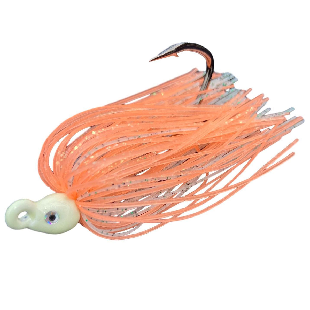 Backwater Custom Baits Poison Tail Jigs (1/4oz Teasers) Light Peach Glow