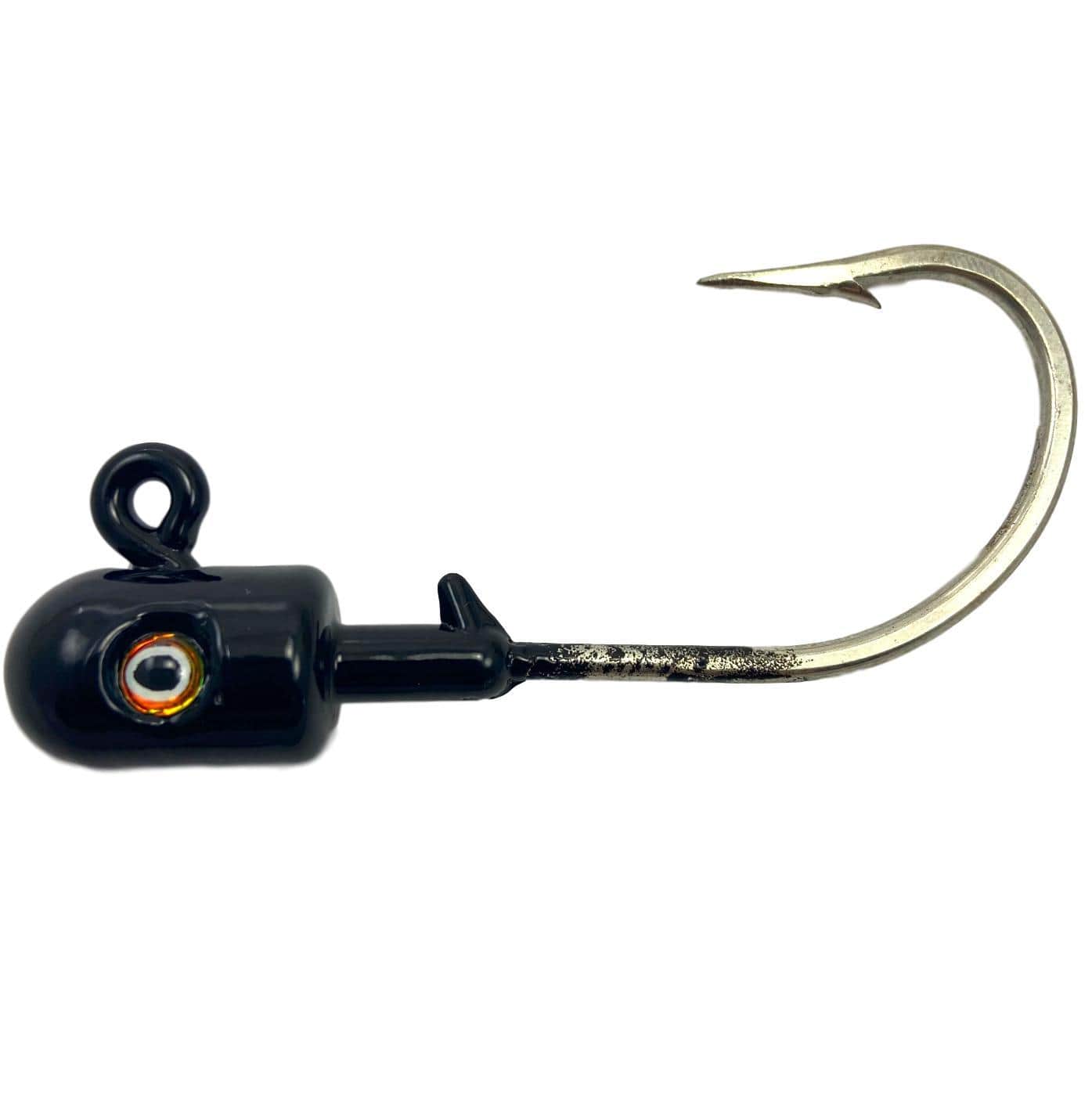 Jecks Bucktails Bullet Barbed Jigheads Black - 3D Eyes / 1/2oz - 3pk