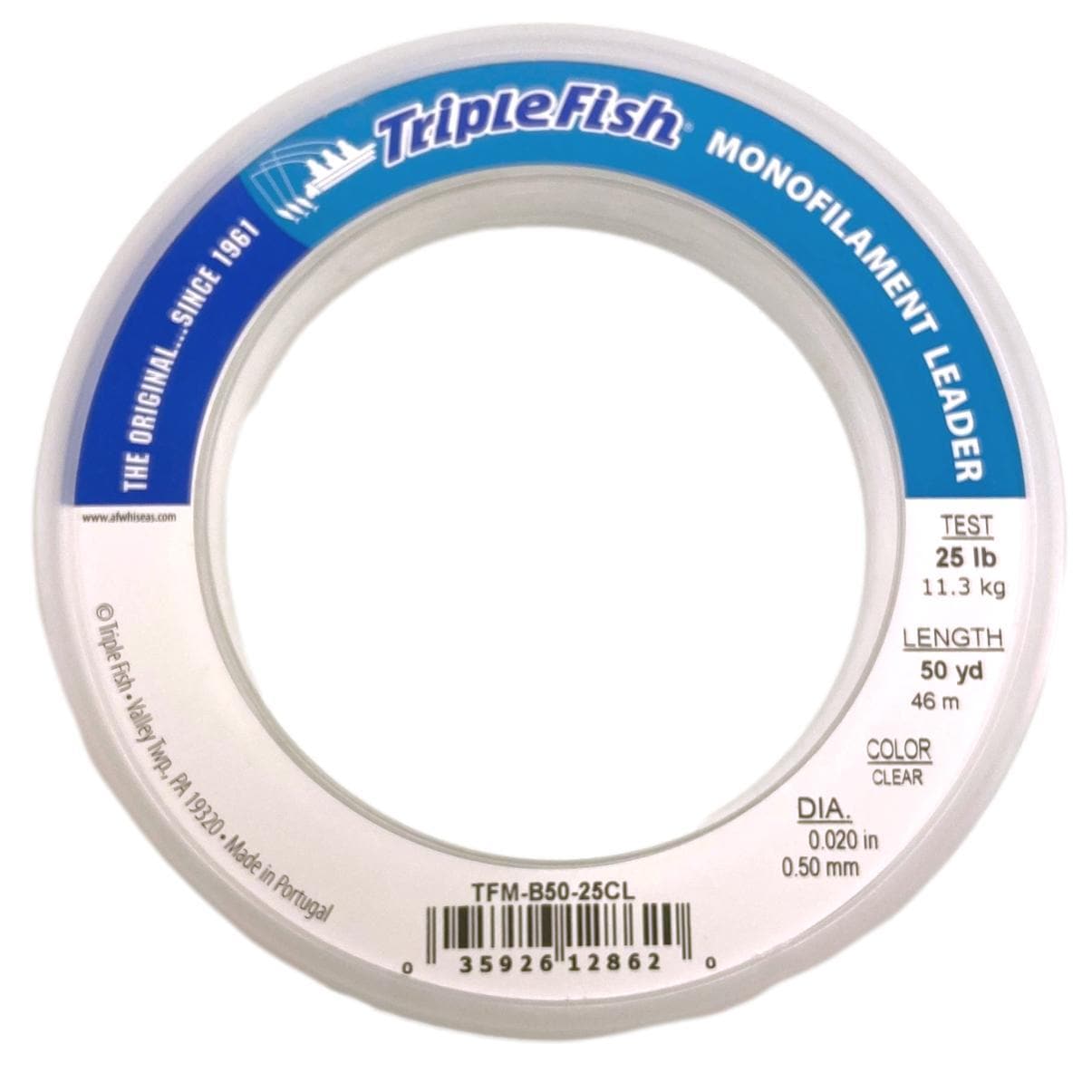 Triple Fish Monofilament Leader Wrist Spools - 50yds Clear