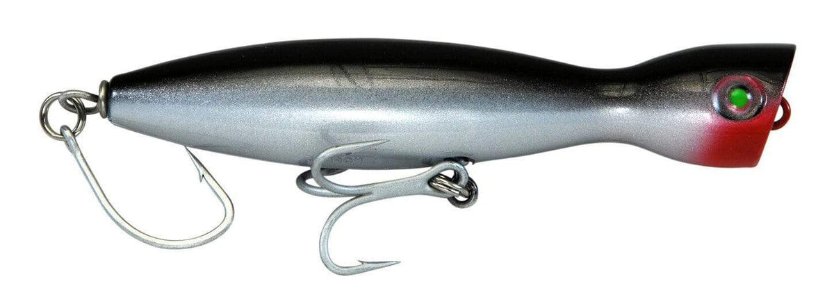 Super Strike Floating Little Neck Poppers 1 oz / Black/Silver