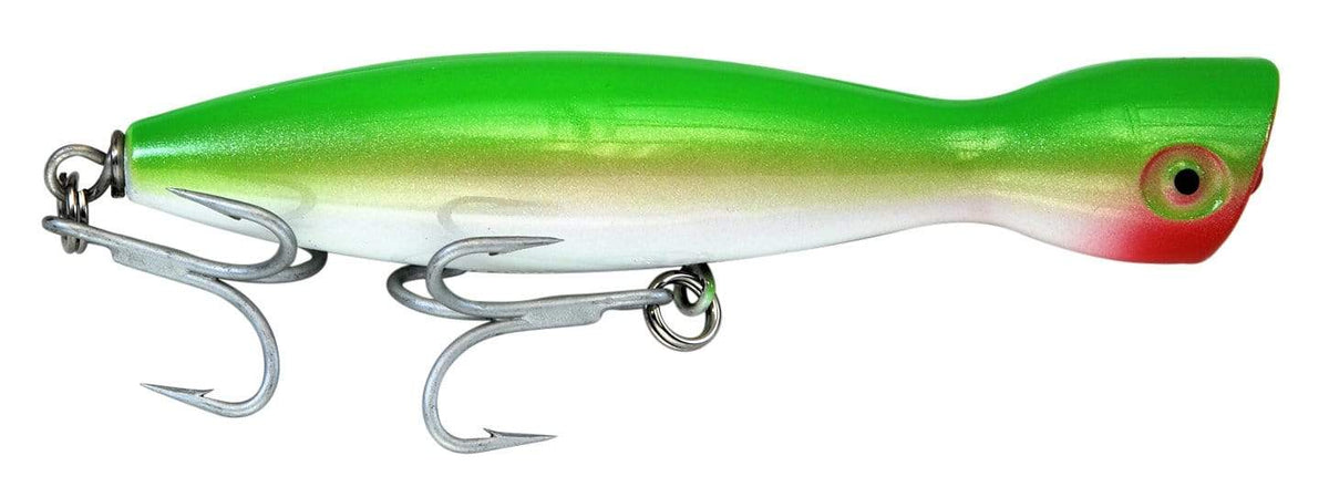 Super Strike Little Neck Poppers 1 1/2 oz / Neon Green/White