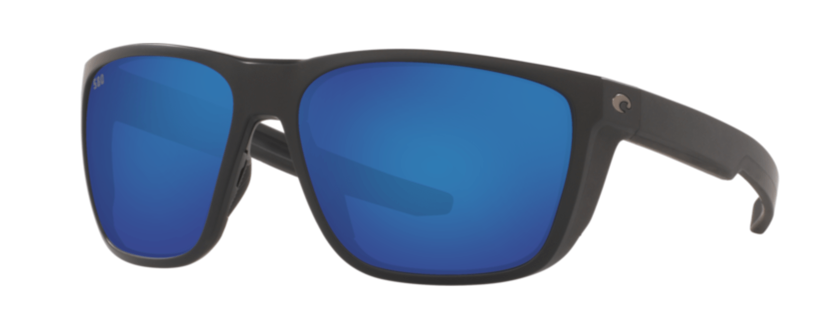 Costa Del Mar Ferg Polarized Sunglasses (580G - Glass Lenses) Matte Black Frame - Blue Mirror (FRG 11 OBMGLP)