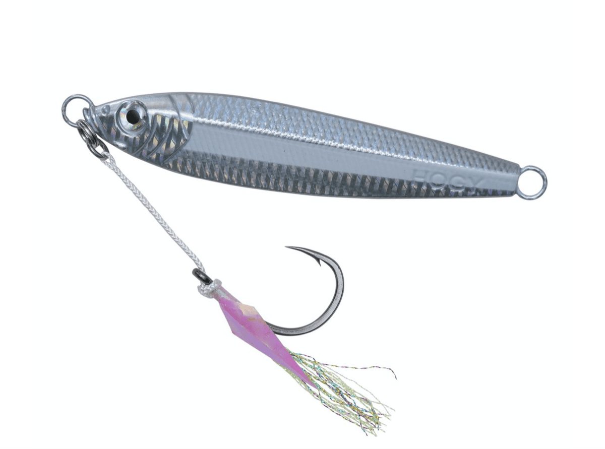 Hogy Flutter Pitch Vertical Jigs 3.5oz - 4.5&quot; / Silverside Glow