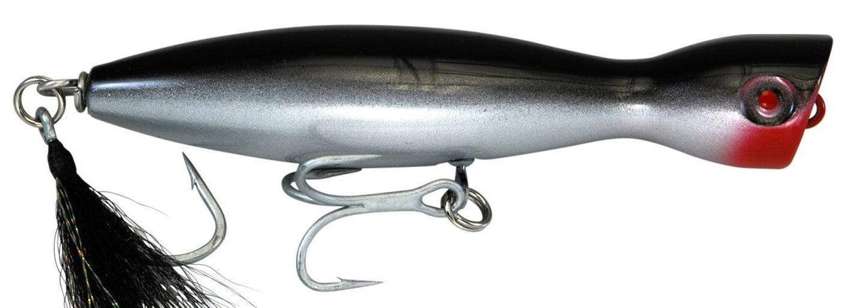 Super Strike Heavy Little Neck Poppers 2 3/4 oz / Black/Silver