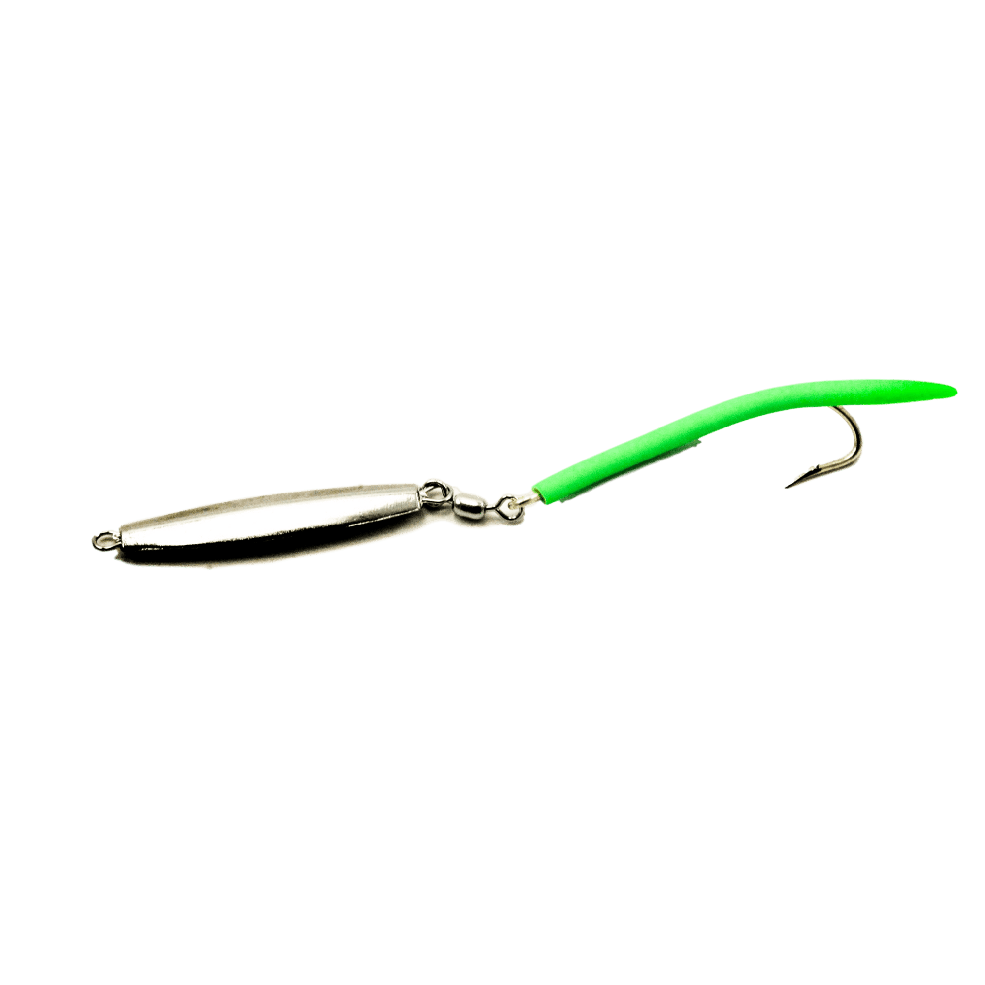 Fin Strike Smooth Chrome Diamond Jigs 1 oz / White Tube Tail