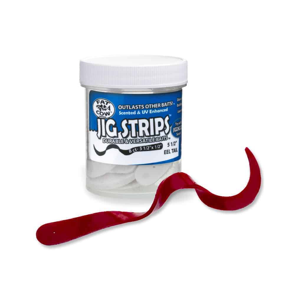 Fat Cow Eel Tail Jig Strips 5.5&quot; / Blood Red