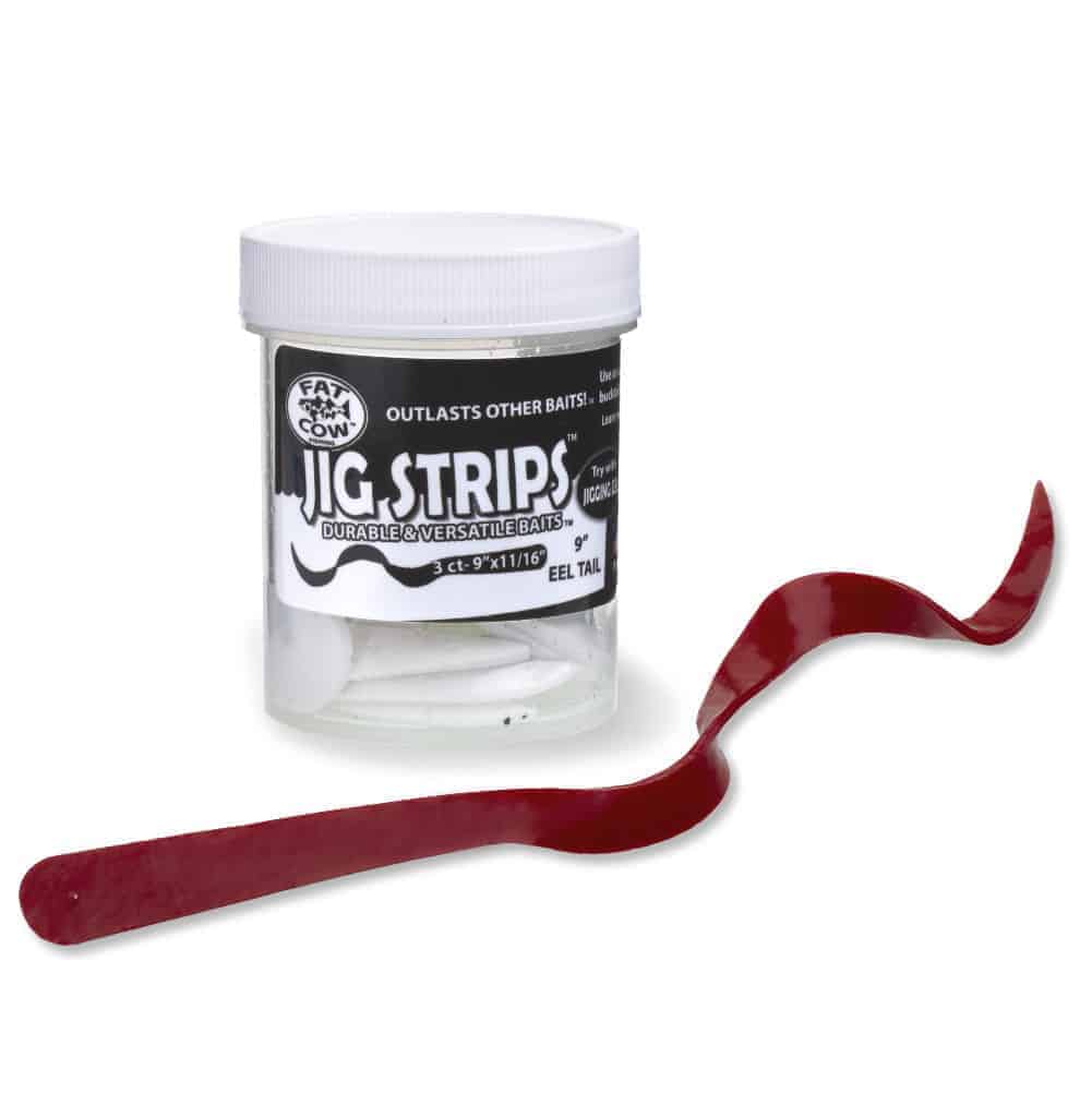 Fat Cow Eel Tail Jig Strips 9&quot; / Blood Red