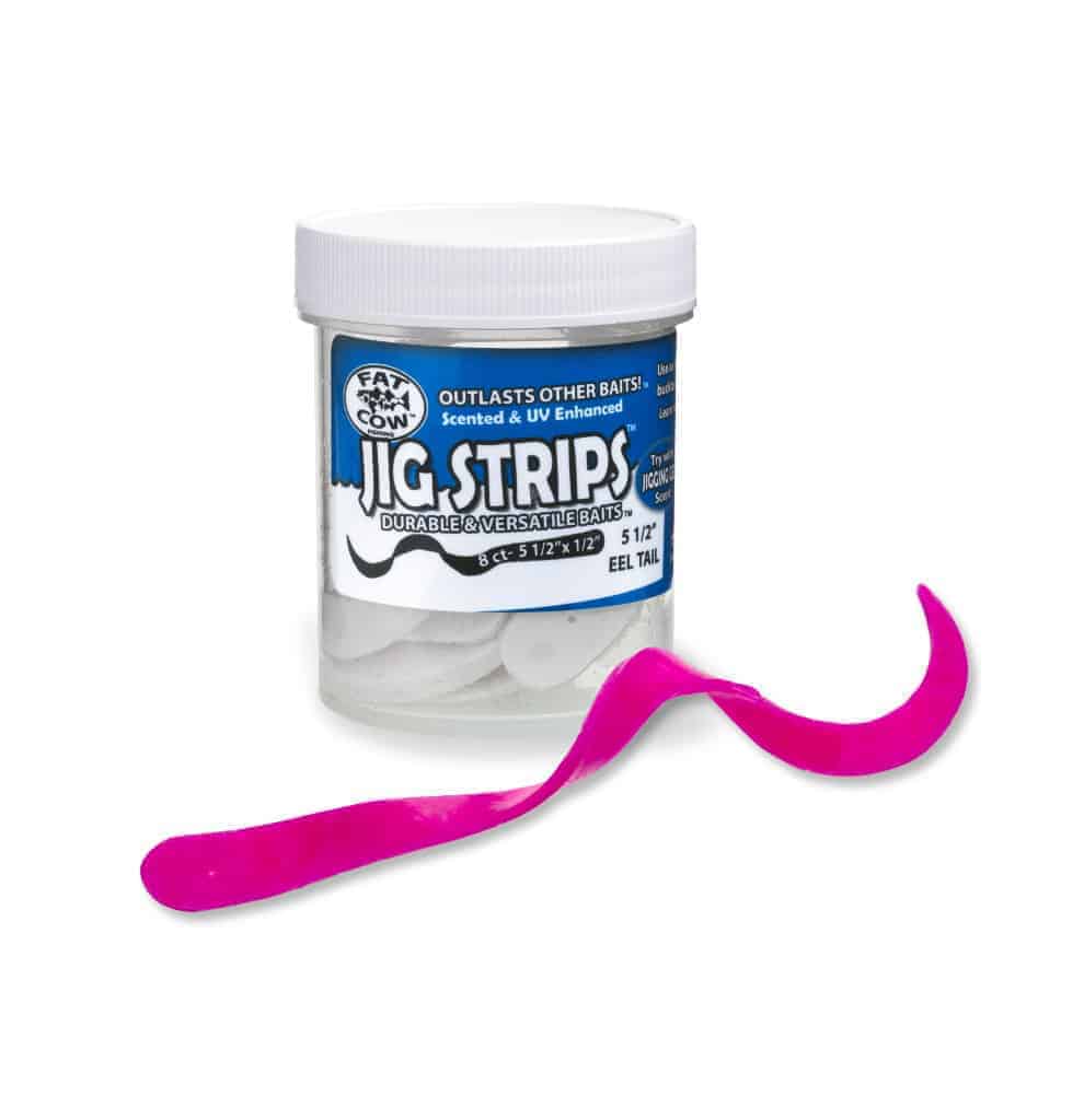 Fat Cow Eel Tail Jig Strips 5.5&quot; / Hot Bubblegum