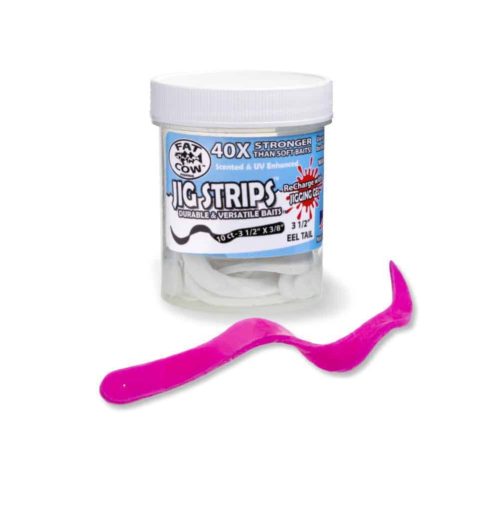 Fat Cow Eel Tail Jig Strips 3.5&quot; / Hot Bubblegum