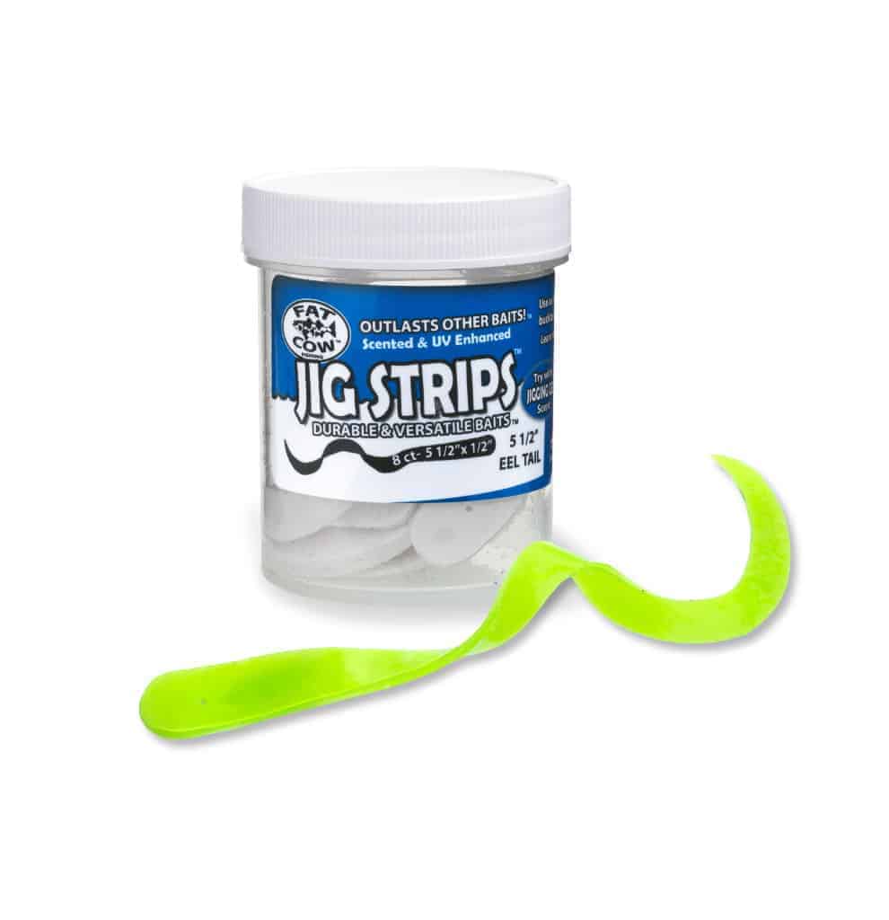 Fat Cow Eel Tail Jig Strips 5.5&quot; / Chartreuse