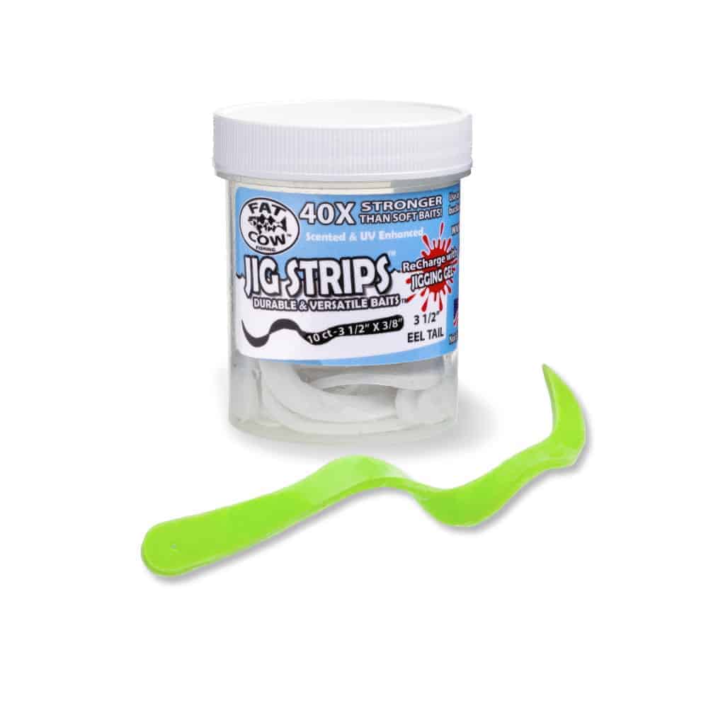 Fat Cow Eel Tail Jig Strips 3.5&quot; / Chartreuse