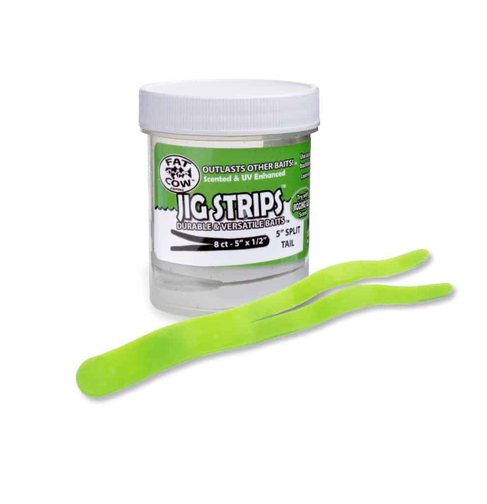 Fat Cow Split Tail Jig Strips Chartreuse