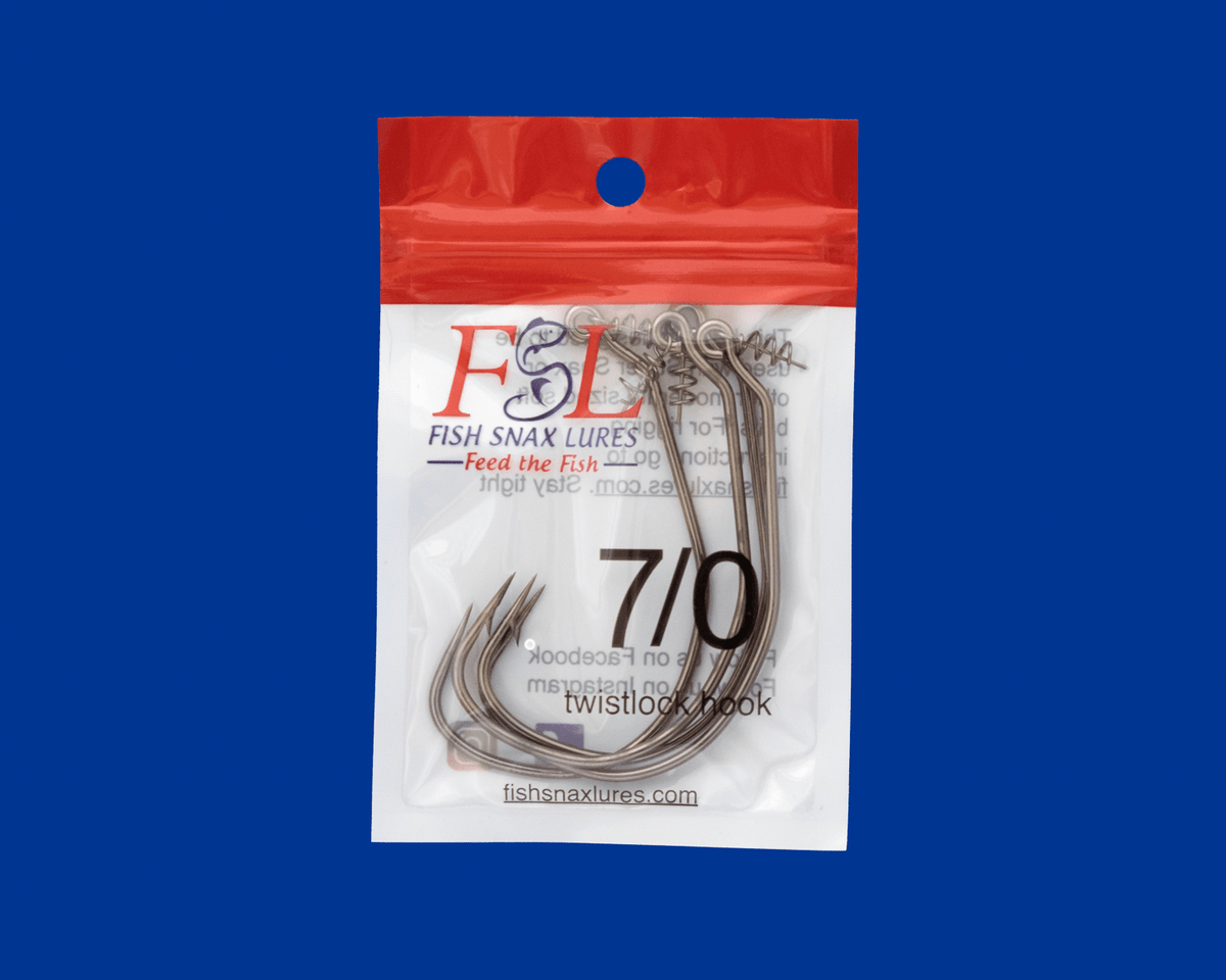 Fish Snax Twistlock Hooks 7/0 Super Snax Hooks - 4 pack