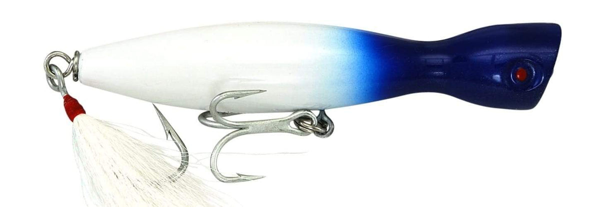 Super Strike Heavy Little Neck Poppers 2 3/4 oz / White/Blue Head