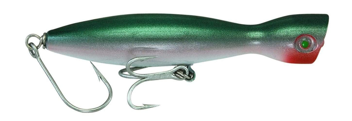 Super Strike Floating Little Neck Poppers 1 1/2 oz / Green/White