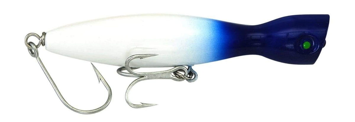 Super Strike Floating Little Neck Poppers 1 1/2 oz / White/Blue Head