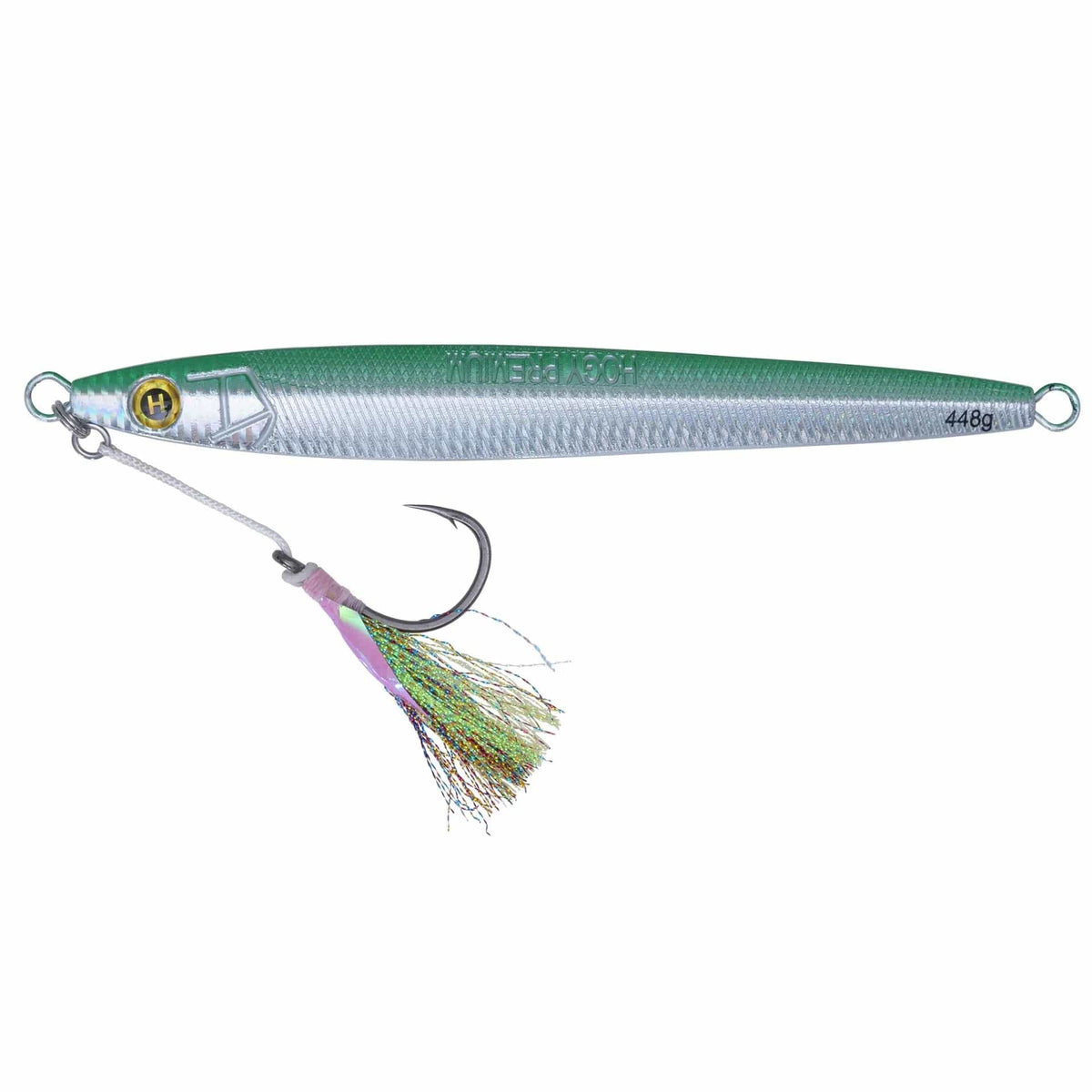 Hogy Sand Eel Jigs w/ Assist Hook 3.5oz - 5&quot; / Green