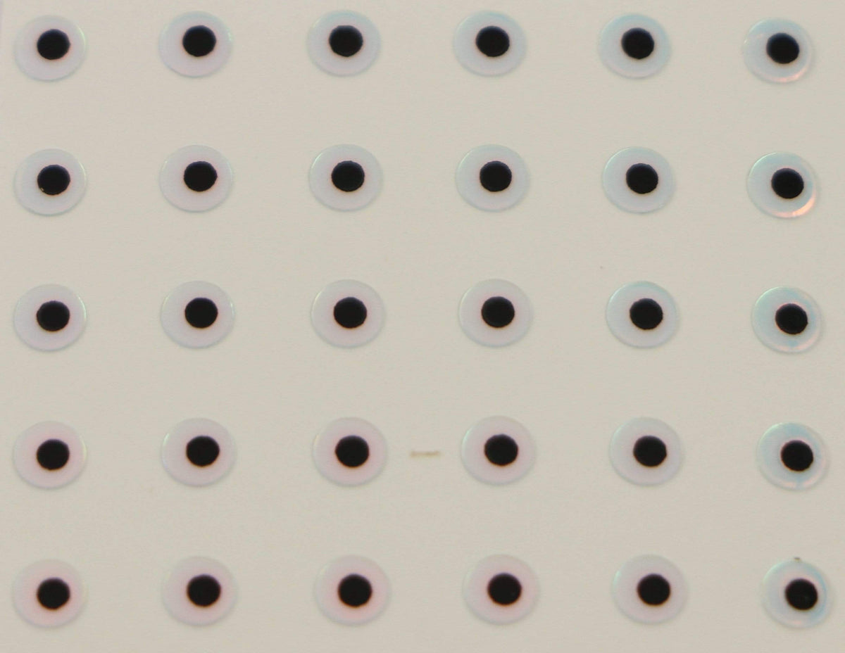 Adhesive Eyes 3/32&quot; - 30pk / Silver Black #345