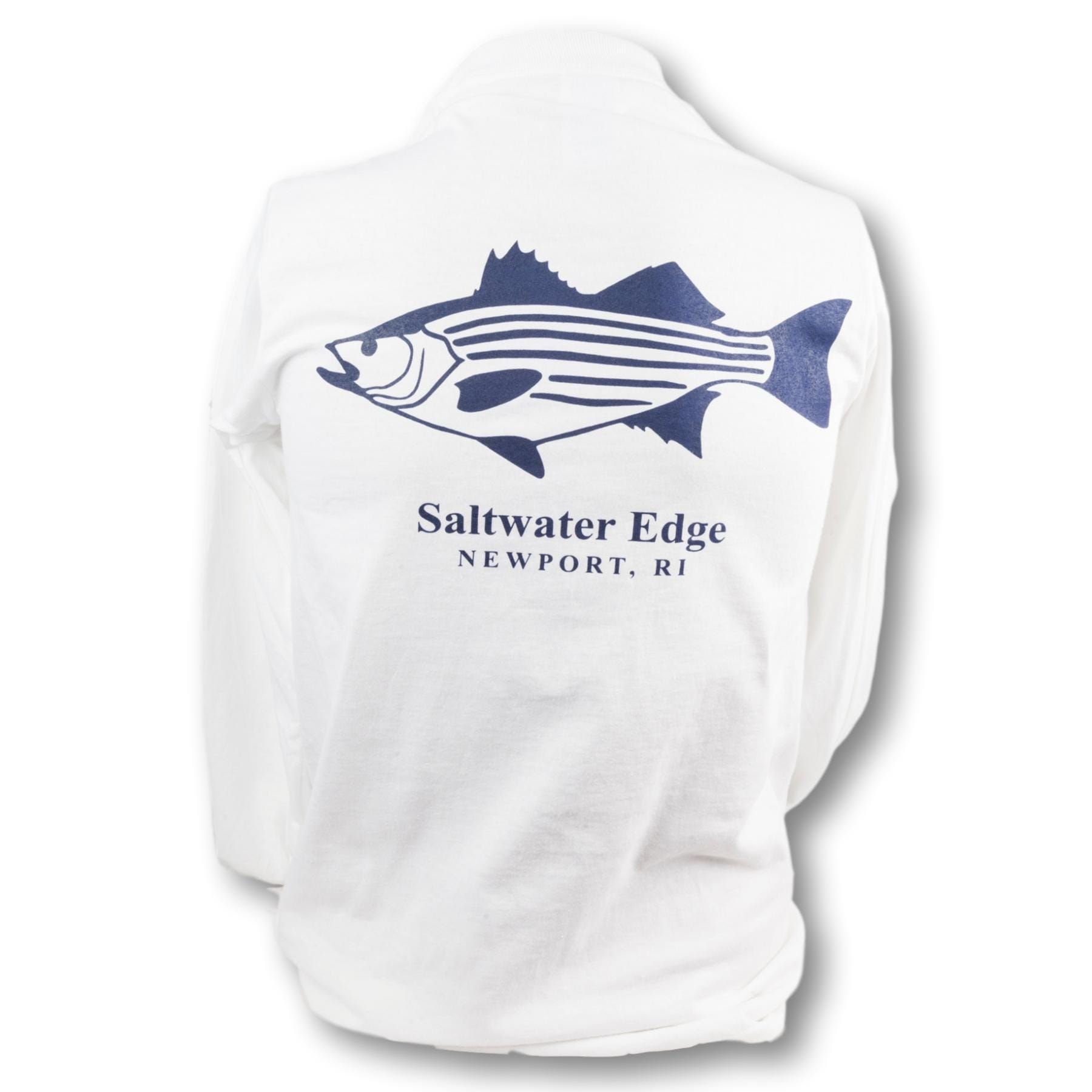 Saltwater Edge Striped Bass Long Sleeve T Small / White